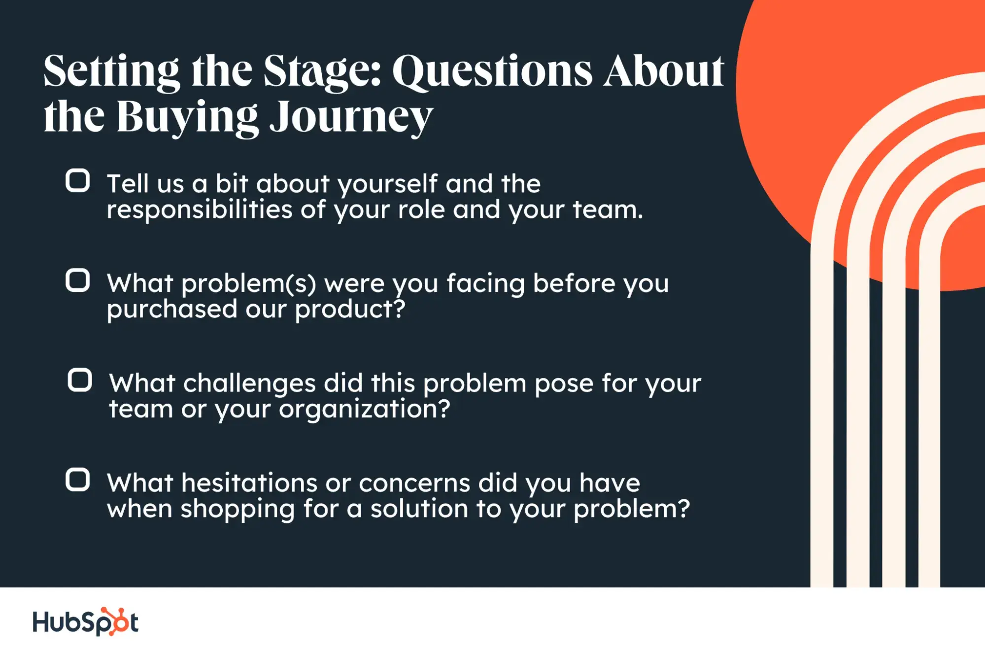 testimonial questions, setting the stage: questions about the buying journey