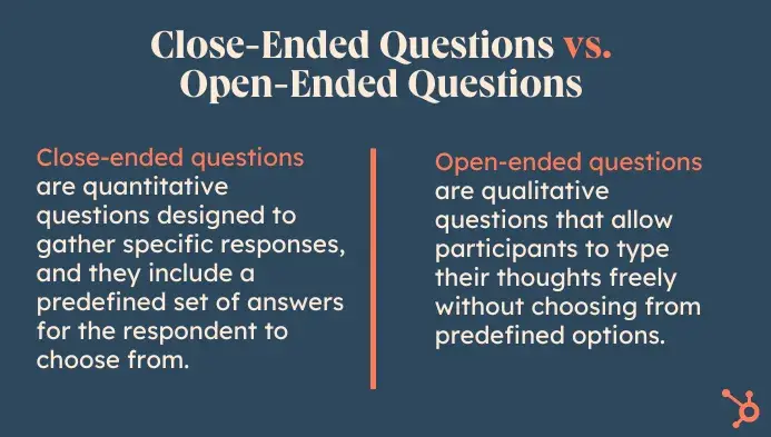 close-ended questions vs. open-ended questions