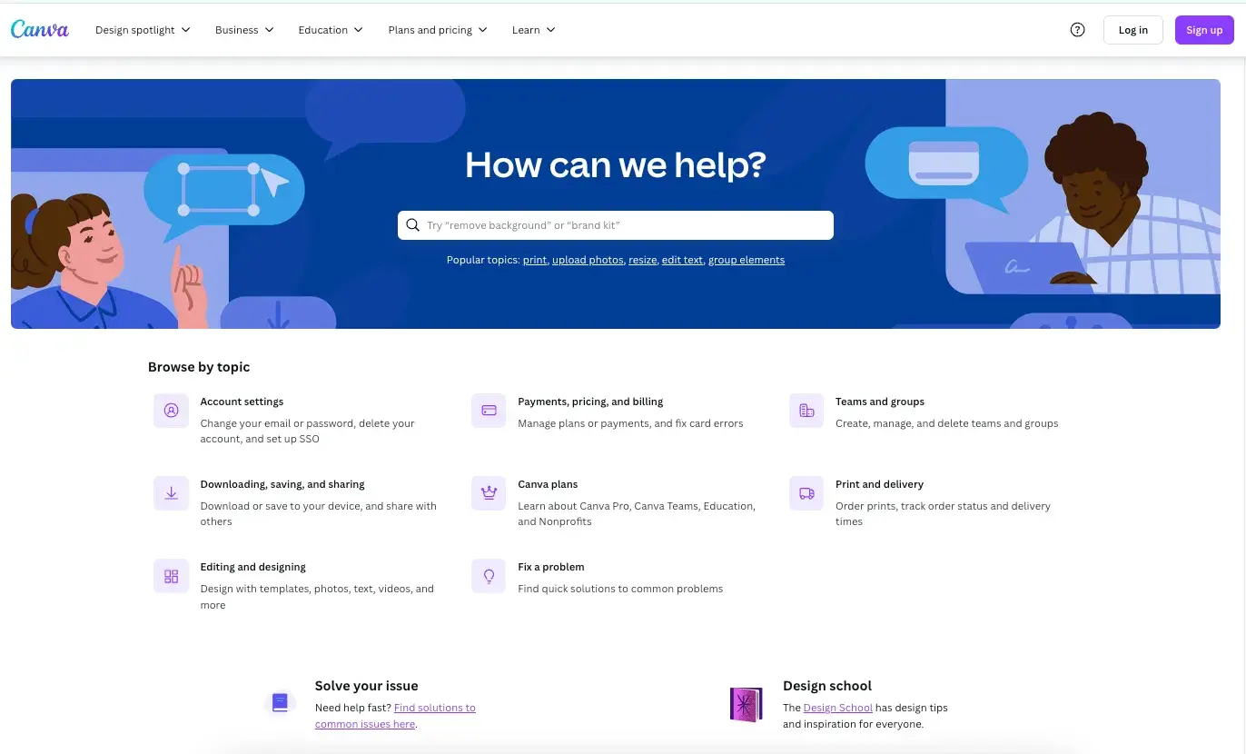 faq page examples, canva