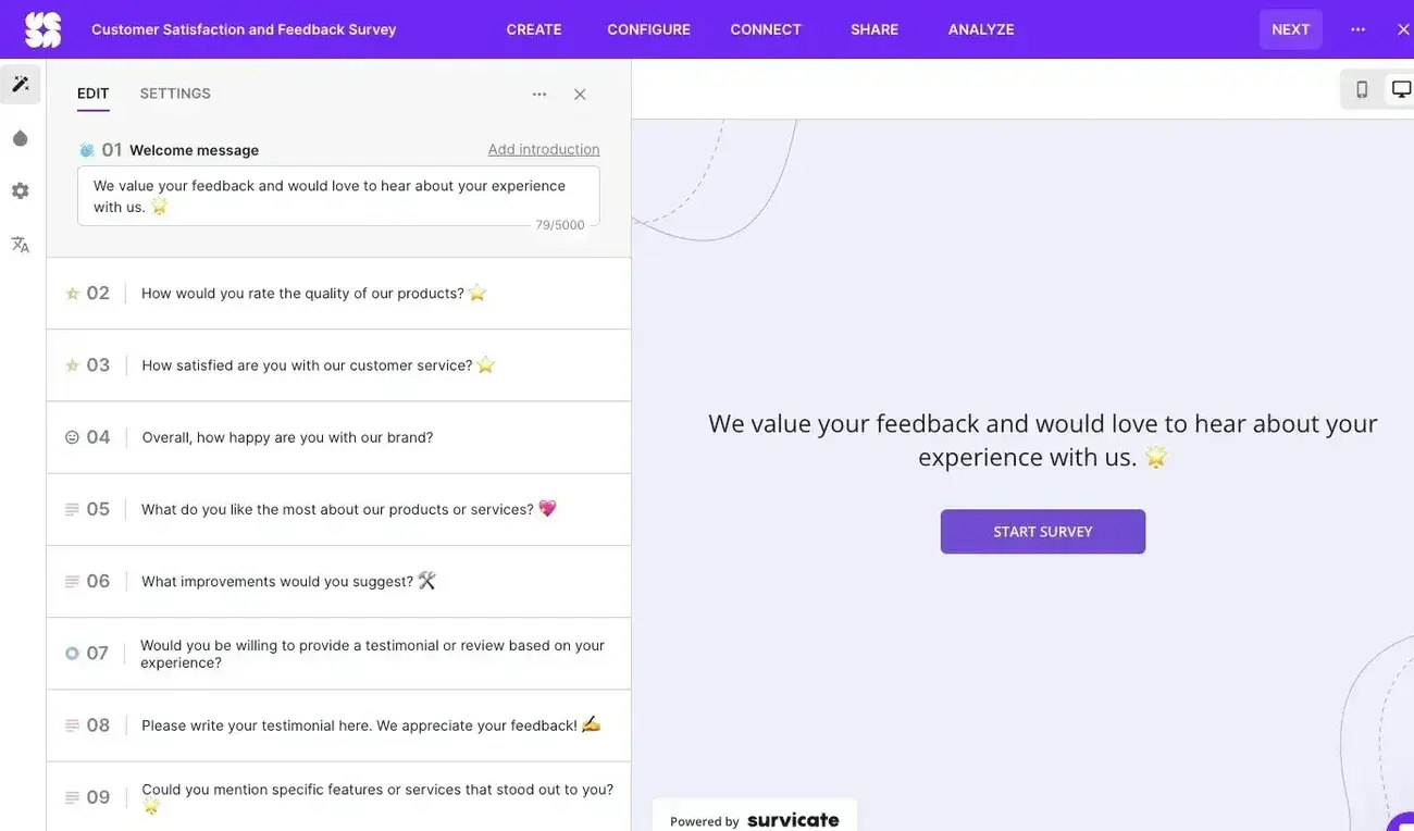 testing survicate free survey maker