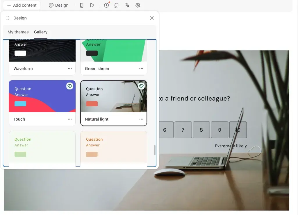 typeform survey design