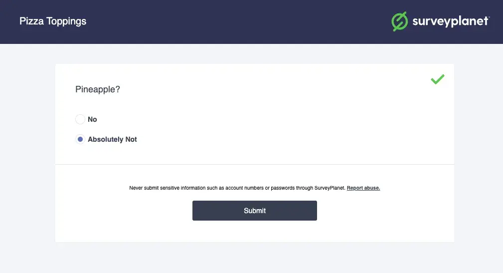 using surveyplanet free survey maker