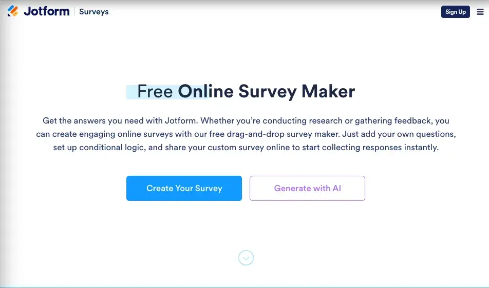jotform free survey maker