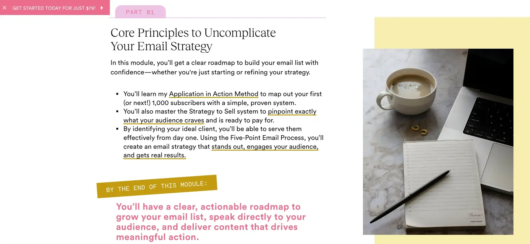 freebie marketing, jenna kutcher list to launch course