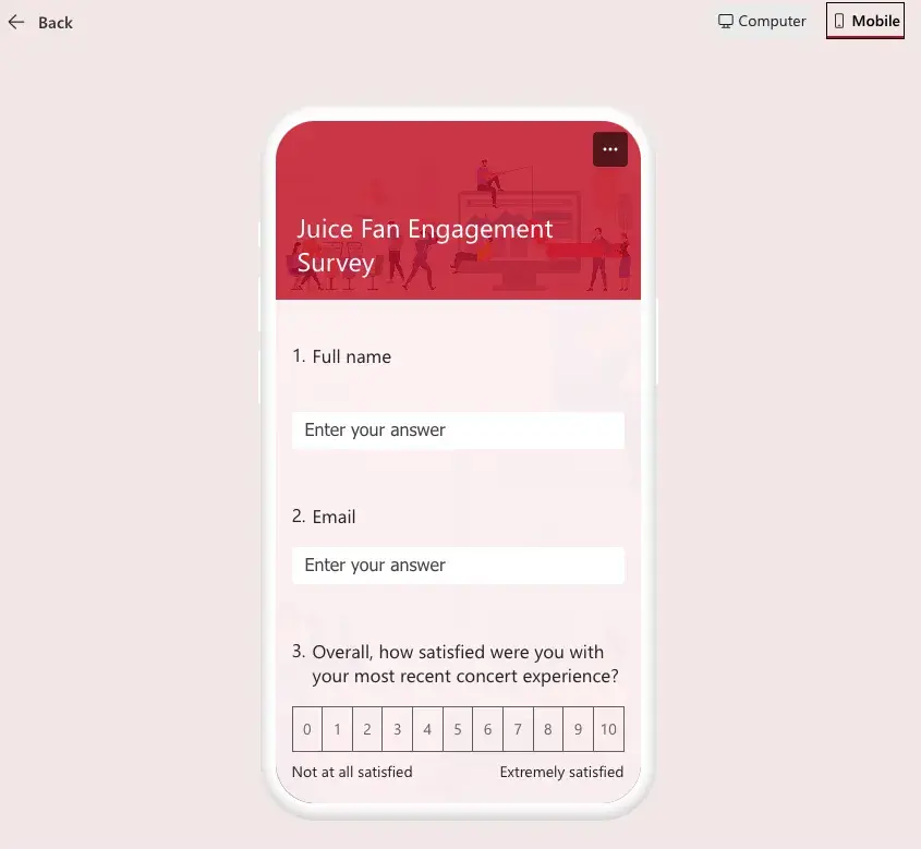 microsoft forms preview survey mobile