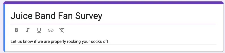 google forms name your survey