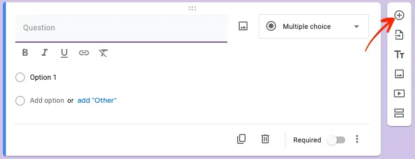 google forms add questions