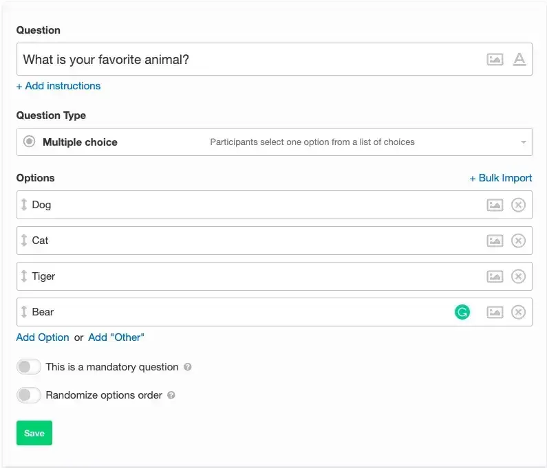 creating a survey, facebook