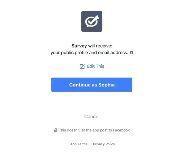 creating a survey, facebook