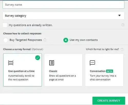 creating a survey with surveymonkey