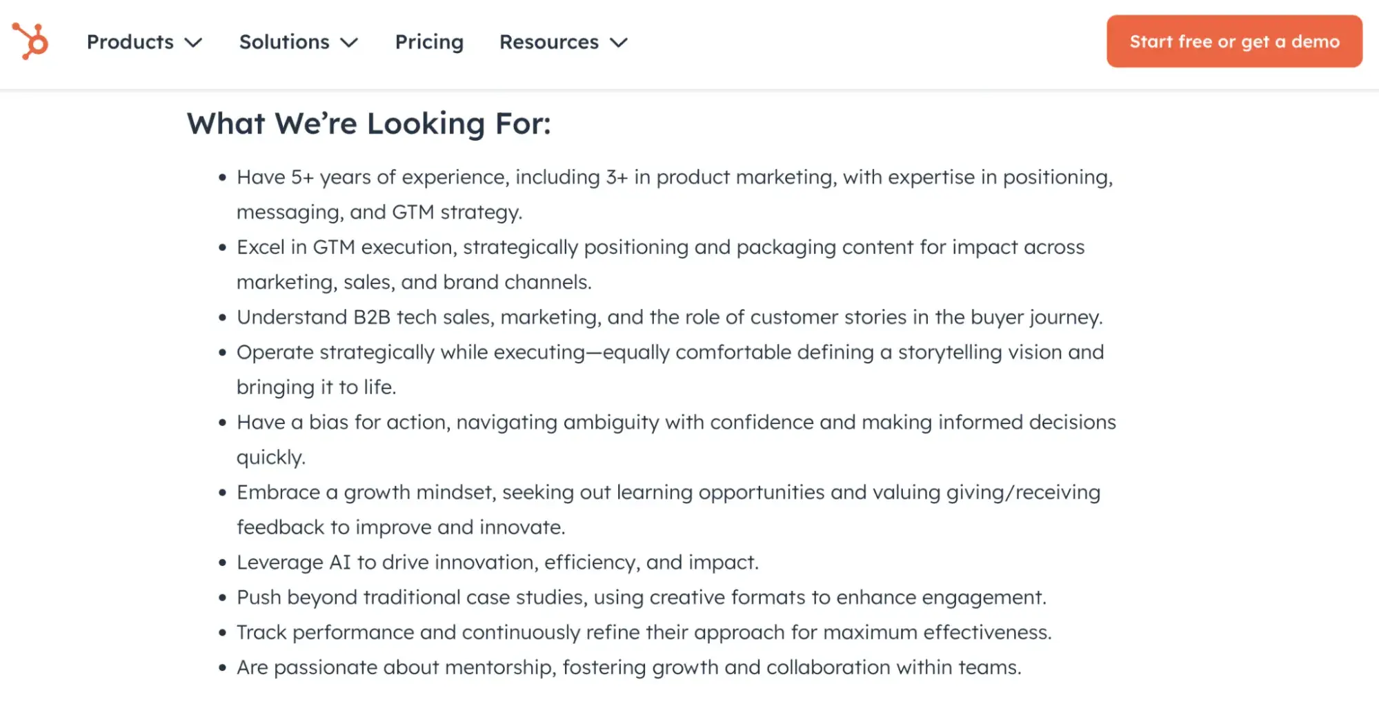 product marketing manager responsible at hubspot