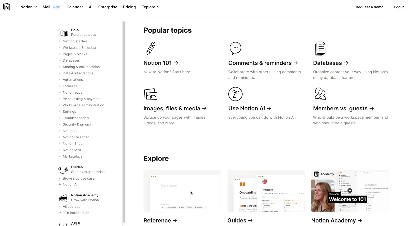 saas knowledge base examples, notion