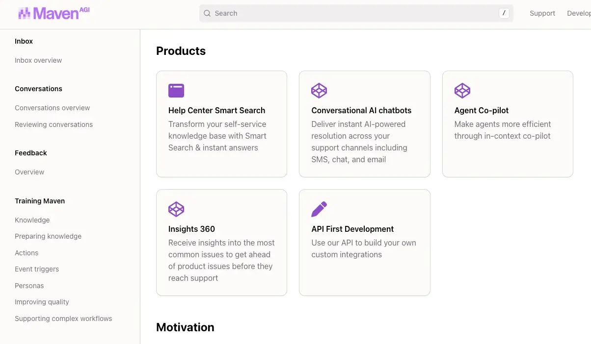 saas knowledge base examples, maven agi