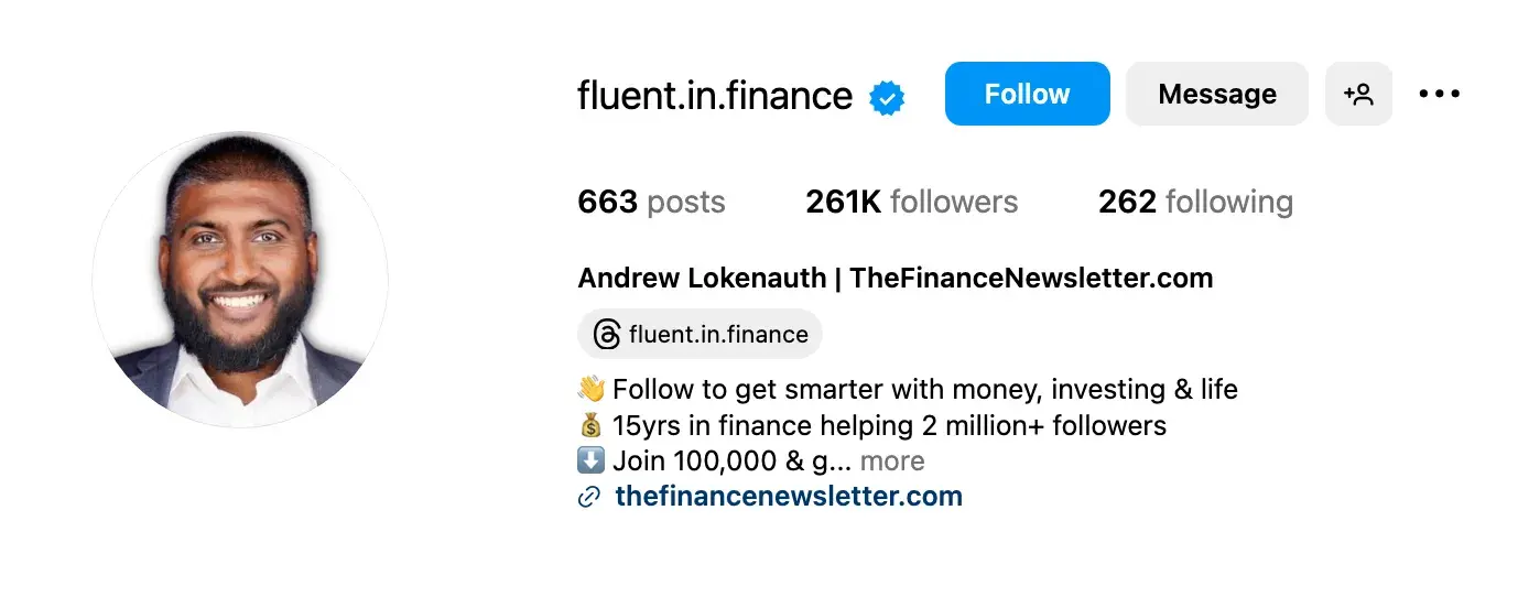 instagram for financial advisor and creator andrew lokenauthhttps://www.instagram.com/fluent.in.finance