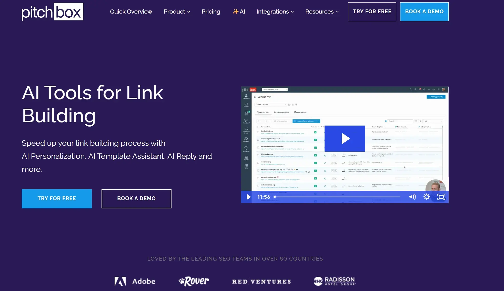 screenshot from pitchbox shows its ai features in a video.