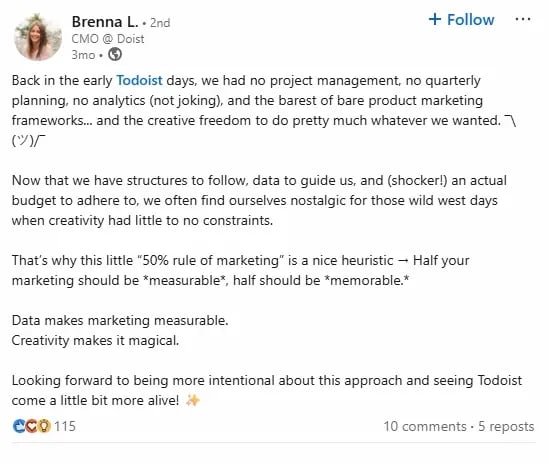 Screenshot of Brenna Loury's LinkedIn page