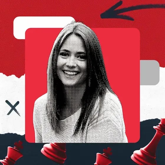 Brenna Loury, a woman with long hair and a light colored shirt