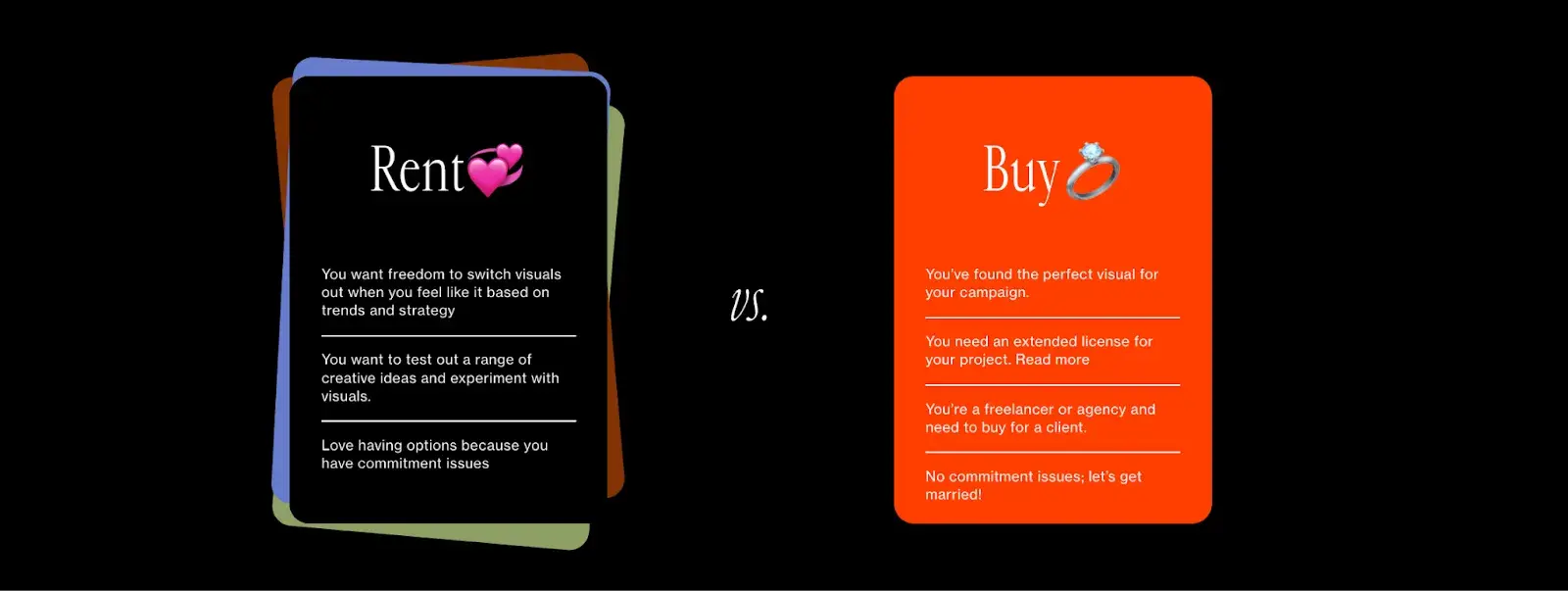 death to stock copywriting examples for the package options