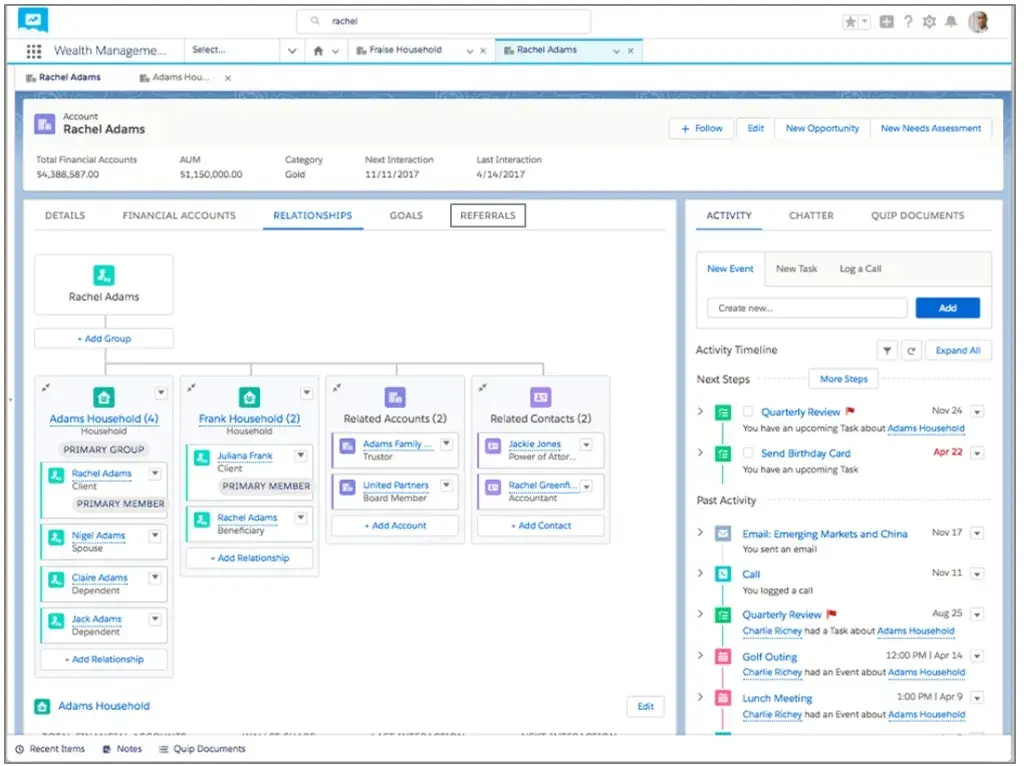 screenshot of possible crm for pest control, salesforce