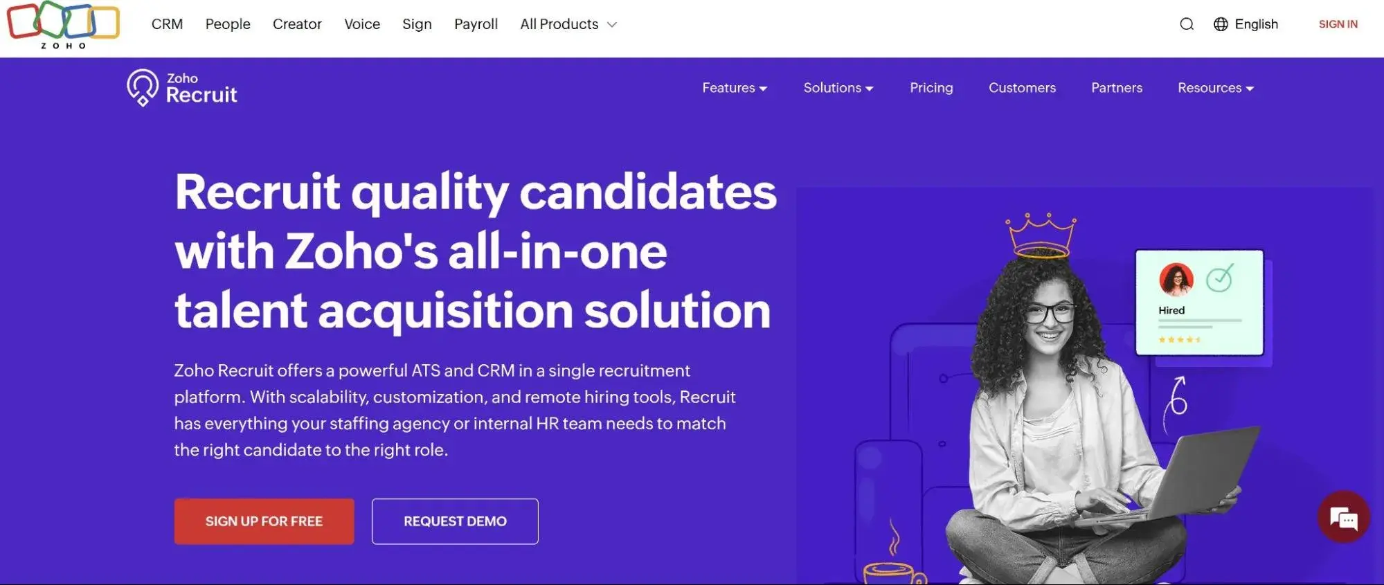 zoho recruit; crms for staffing
