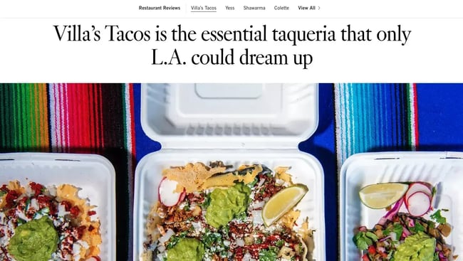 villa’s tacos’s press review from the l.a. times