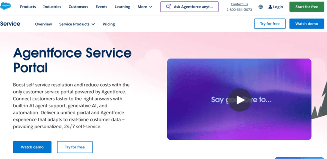 Salesforce experience cloud offers a customer portal