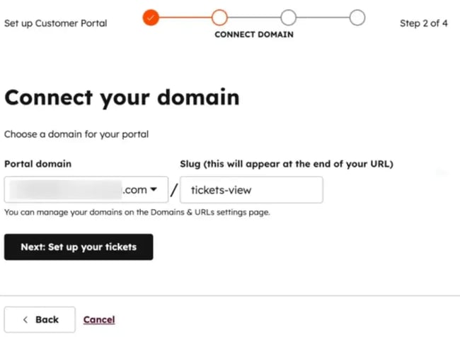 custom domain in customer portal