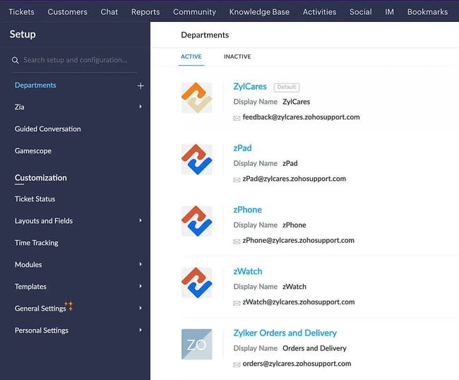 customer service tracking software - Zoho Desk
