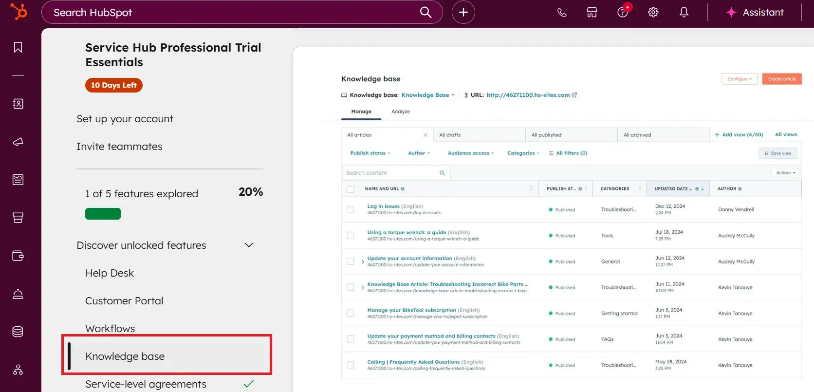 customer service tracking software knowledge-base - hubspot