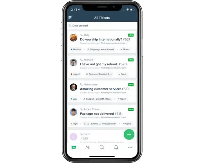 freshdesk mobile customer service app
