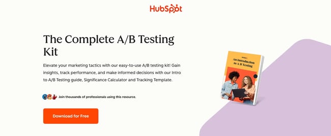 free hubspot ab testing kit screenshot