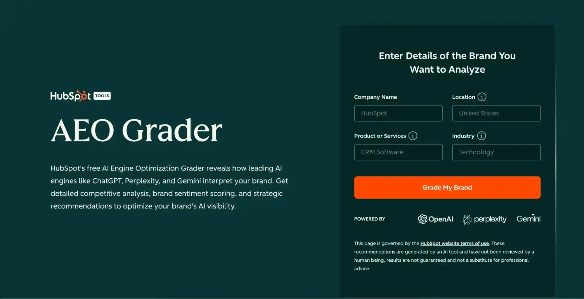 generative engine optimization for small business, aeo search grader from hubspot
