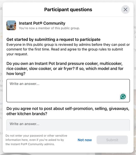 instant pot community screenshot