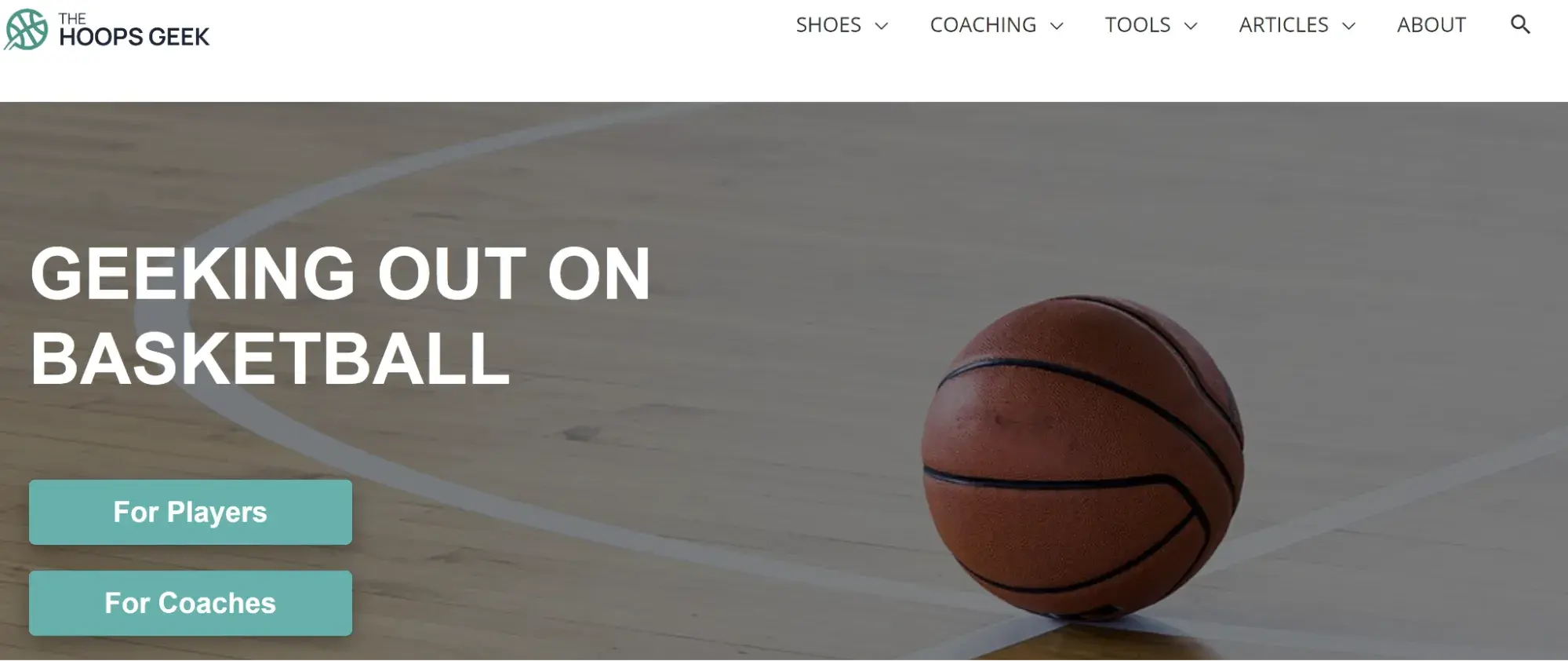 best affiliate programs example — the hoops geek basketball gear affiliate review site homepage