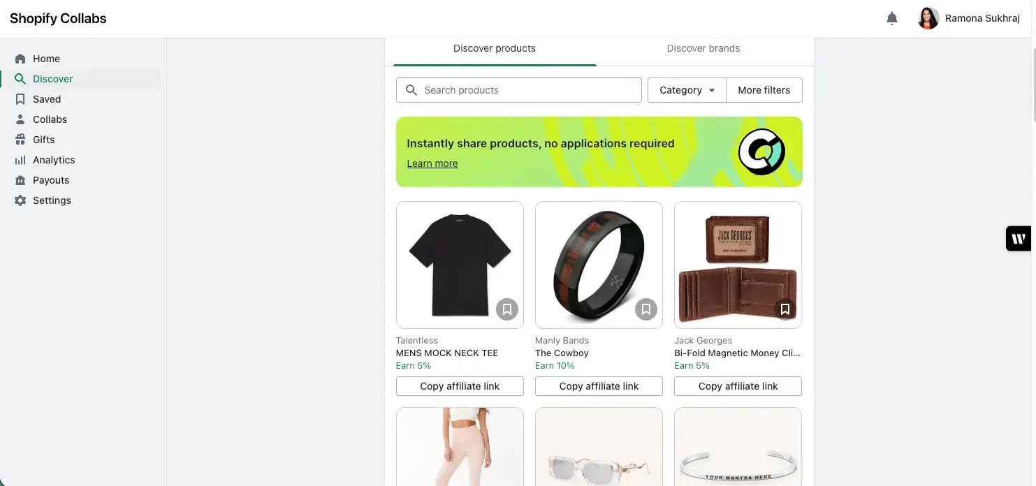 best affiliate programs — shopify affiliate program details or commission structure overview