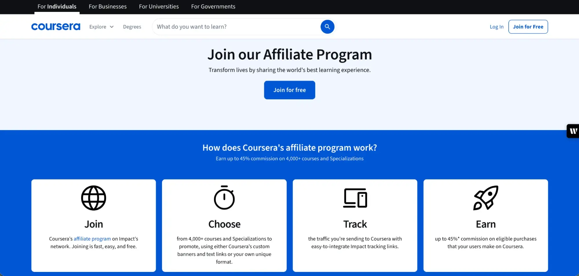 best affiliate programs — coursera affiliate program details or network overview