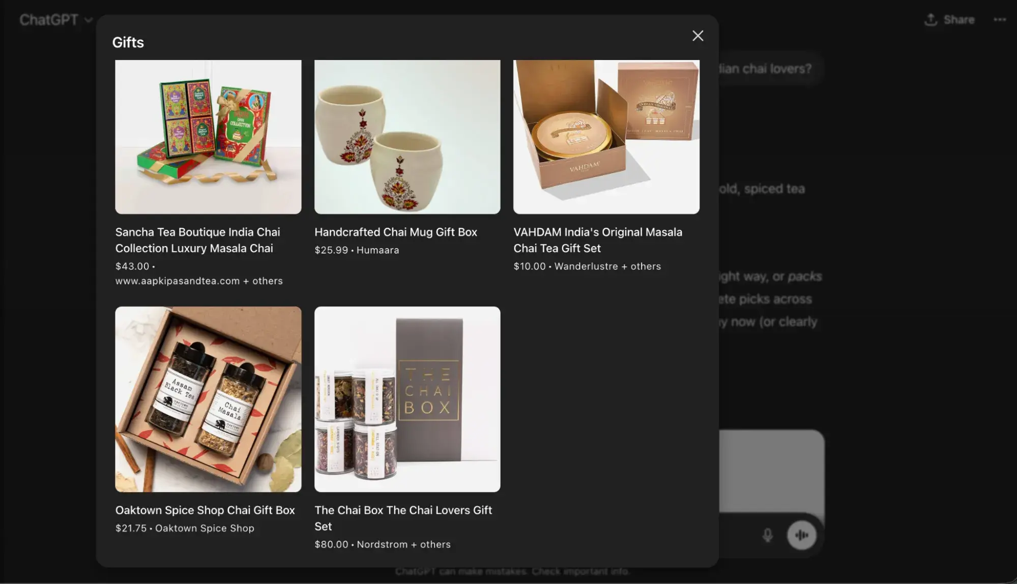 chatgpt product recommendations also delivered in ecommerce format
