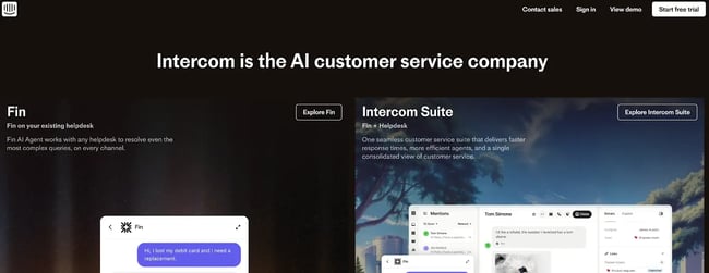intercom — a good customer success automation platform for simple support use cases.